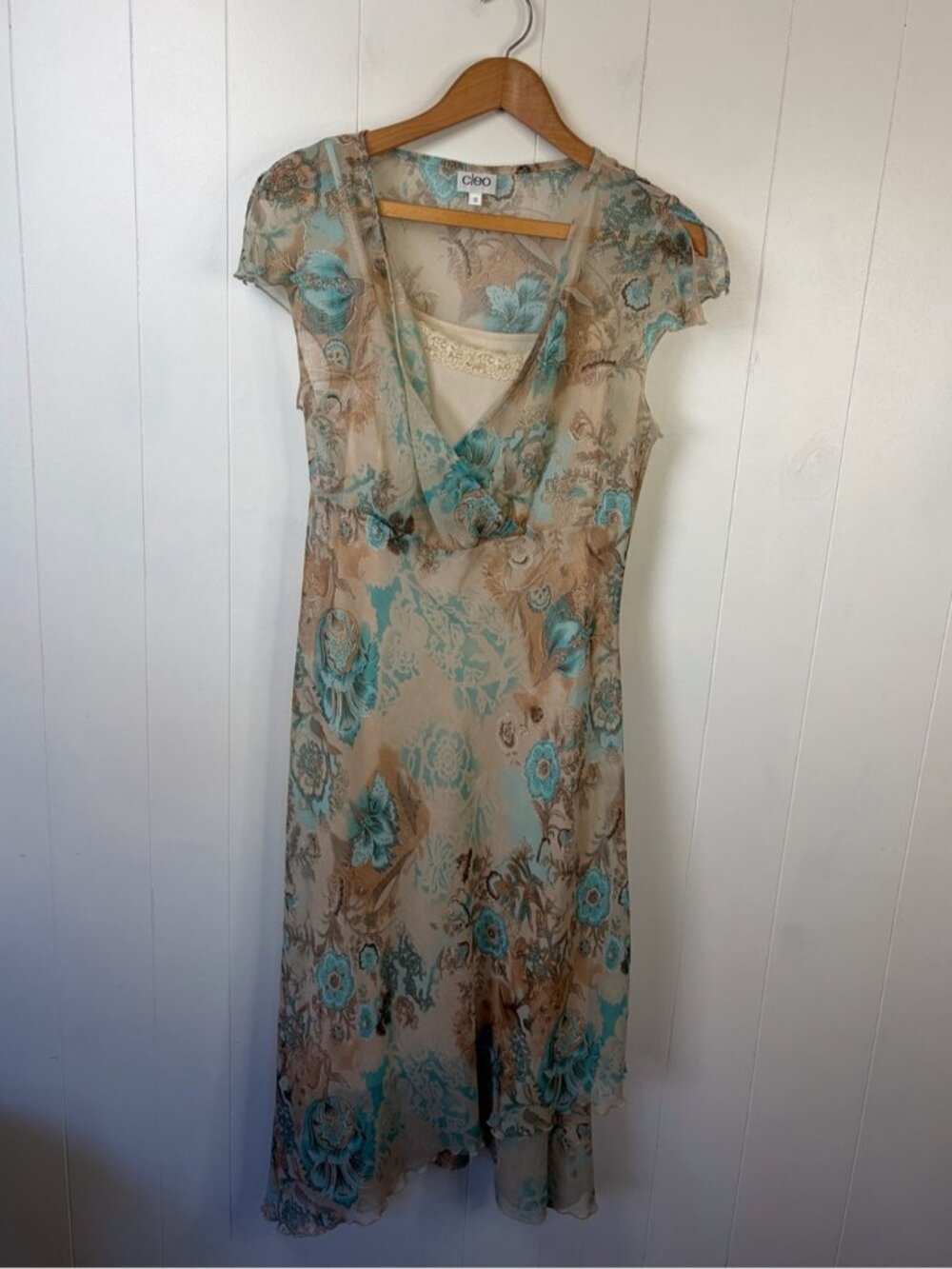 Vintage Y2K Womens Floral Midi Dress Size 10 Fairycore Boho Romantic Cottagecore - Picture 3 of 15